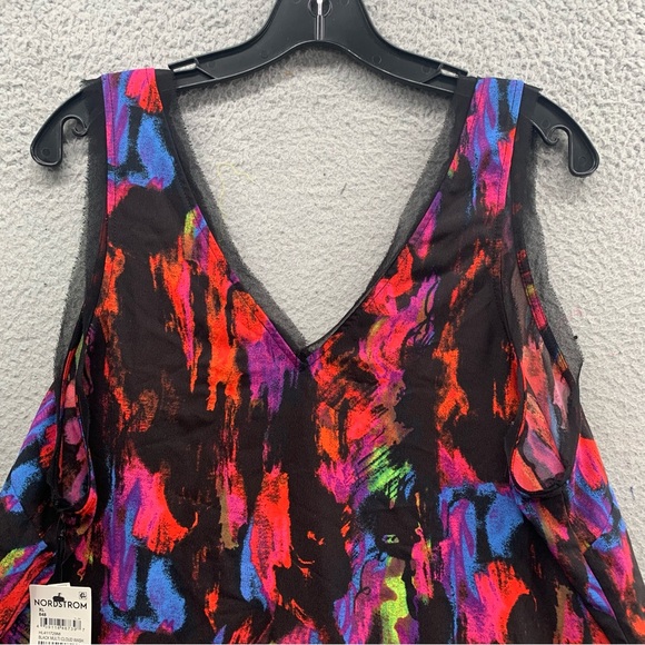 Halogen Black Mult Cloud Wash Floral Print Sleeveless Blouse Tank Top Women’s XL - Picture 10 of 10